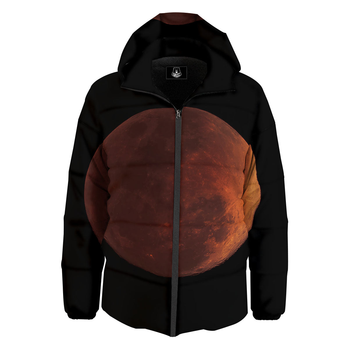 Lunar Cycle Eclipse Print Down Jacket-grizzshop