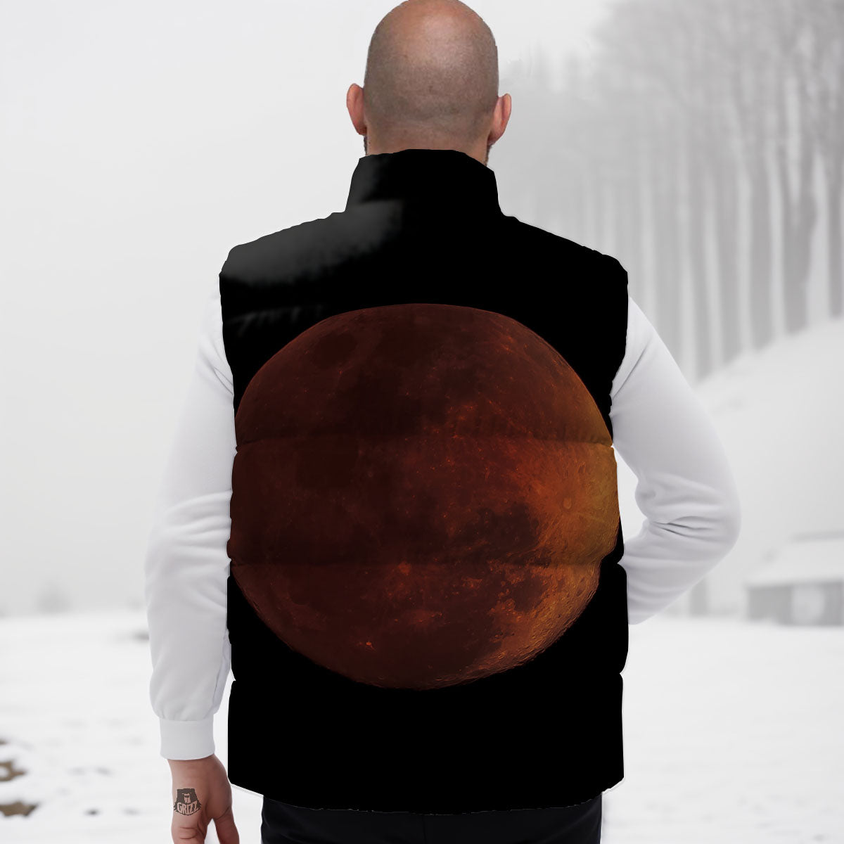 Lunar Cycle Eclipse Print Down Vest