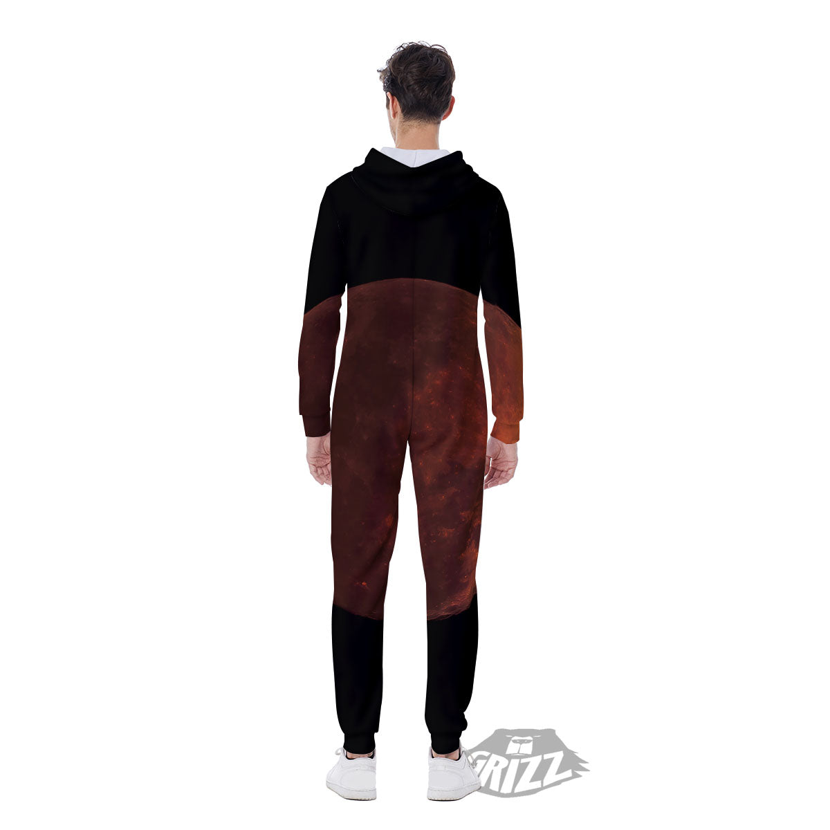 Lunar Cycle Eclipse Print Men's Jumpsuit-grizzshop