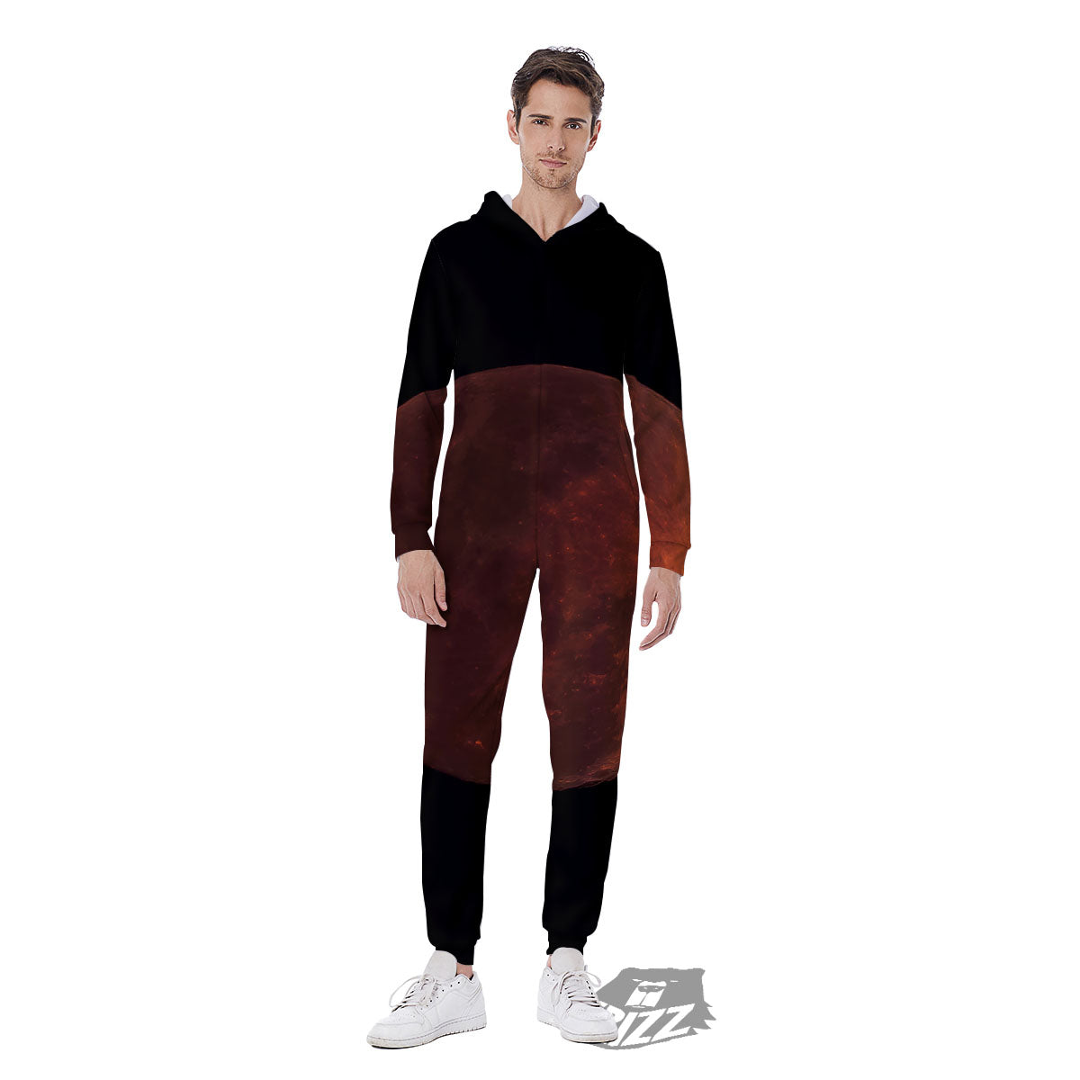 Lunar Cycle Eclipse Print Men's Jumpsuit-grizzshop