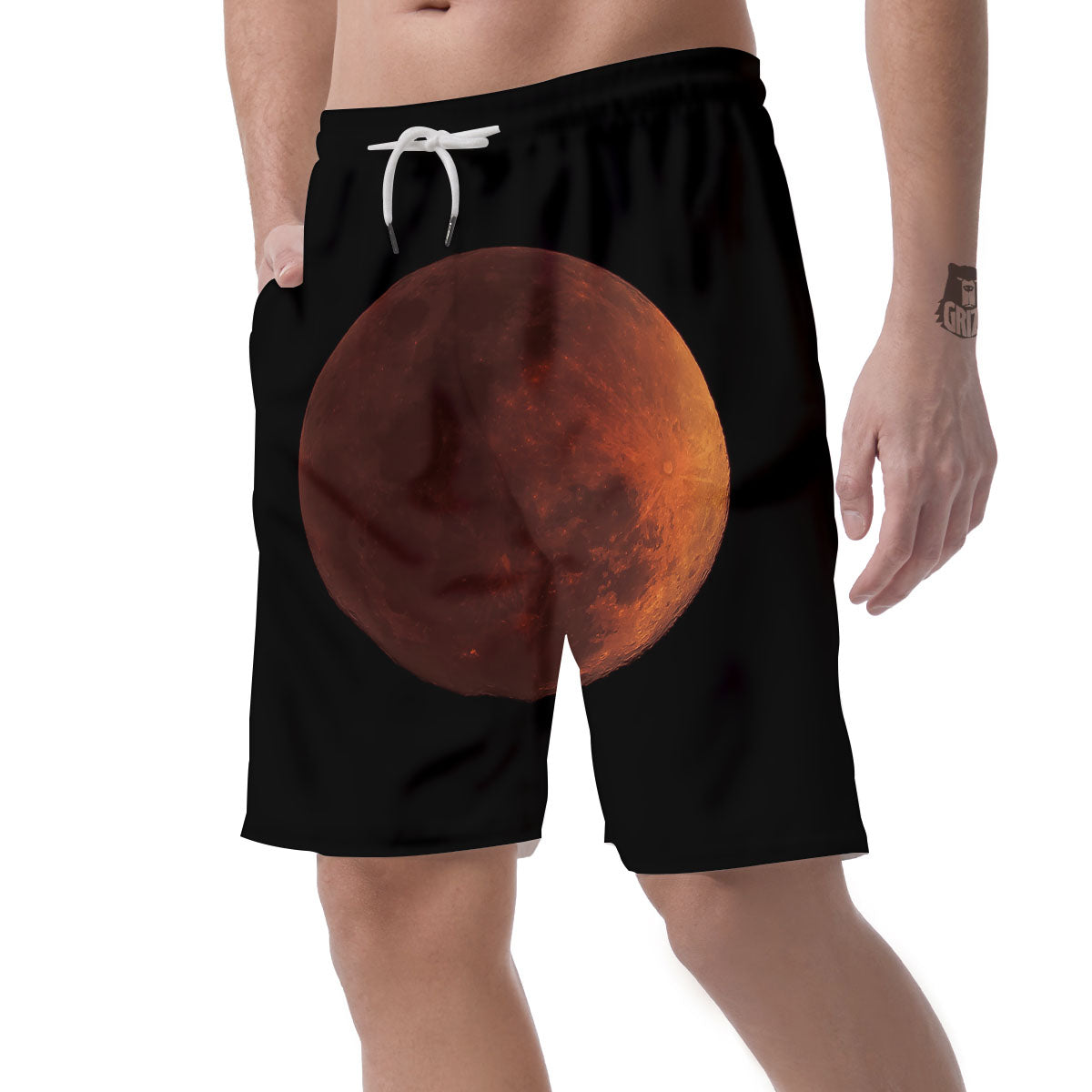 Lunar Cycle Eclipse Print Men's Shorts-grizzshop