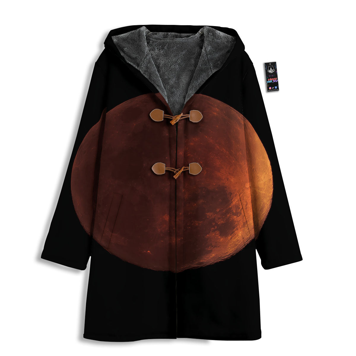 Lunar Cycle Eclipse Print Men's Windbreaker Jacket-grizzshop