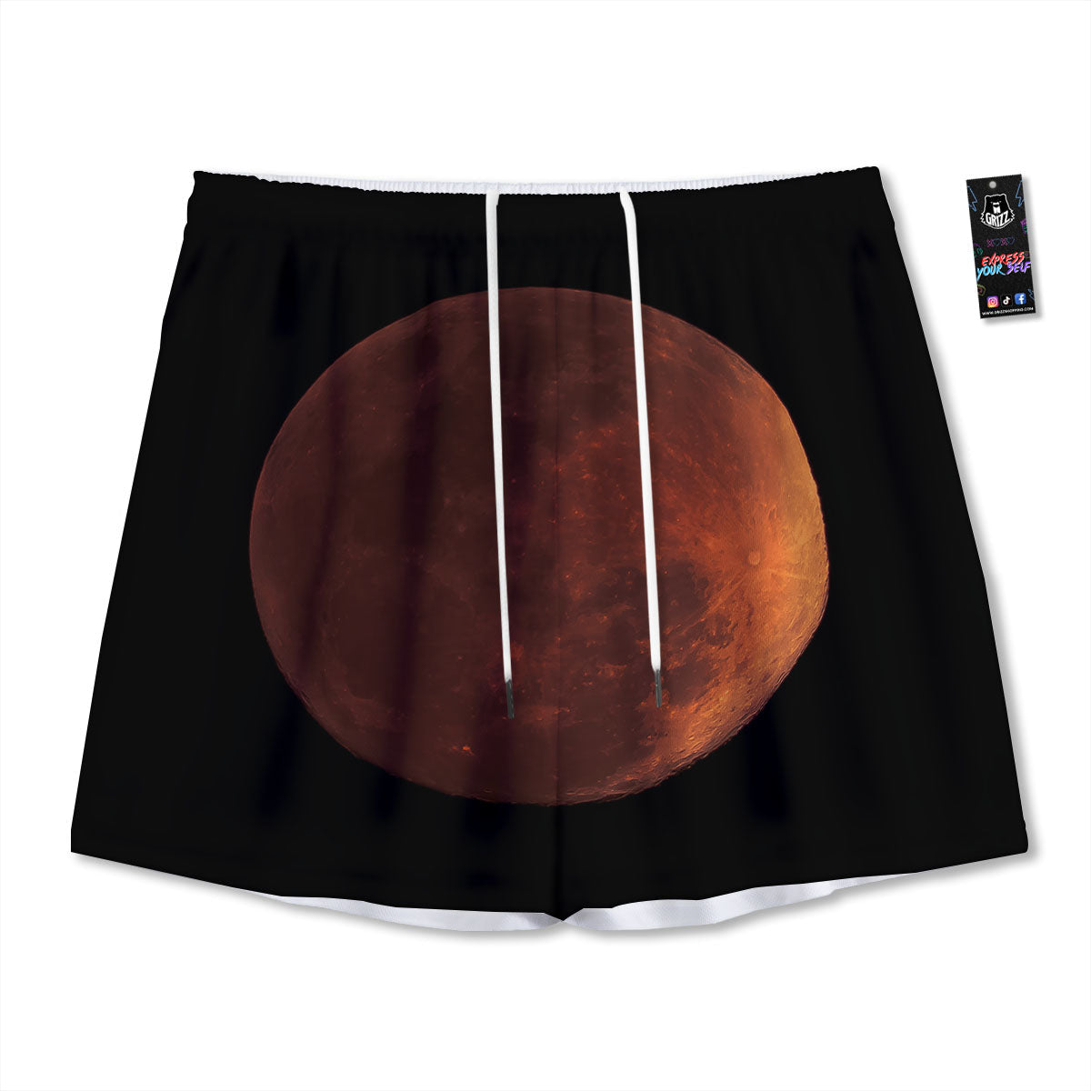 Lunar Cycle Eclipse Print Mesh Shorts