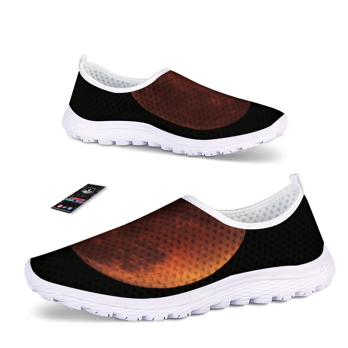 Lunar Cycle Eclipse Print Nurse Shoes-grizzshop