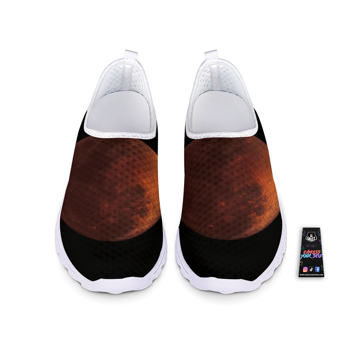 Lunar Cycle Eclipse Print Nurse Shoes-grizzshop