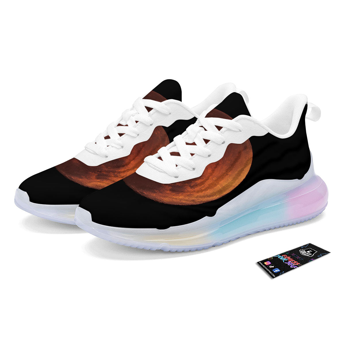 Lunar Cycle Eclipse Print Running Sneakers-grizzshop