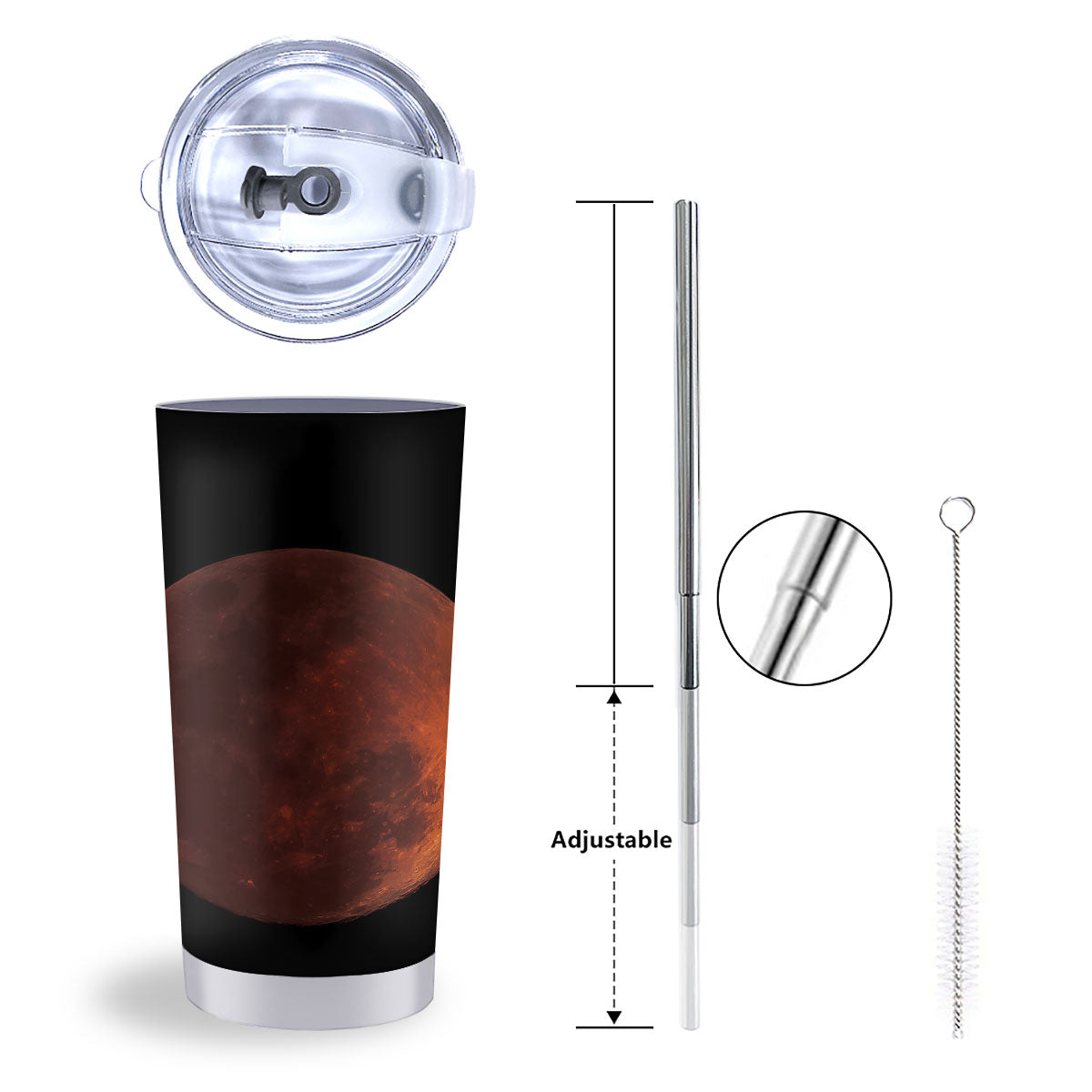 Lunar Cycle Eclipse Print Tumbler-grizzshop
