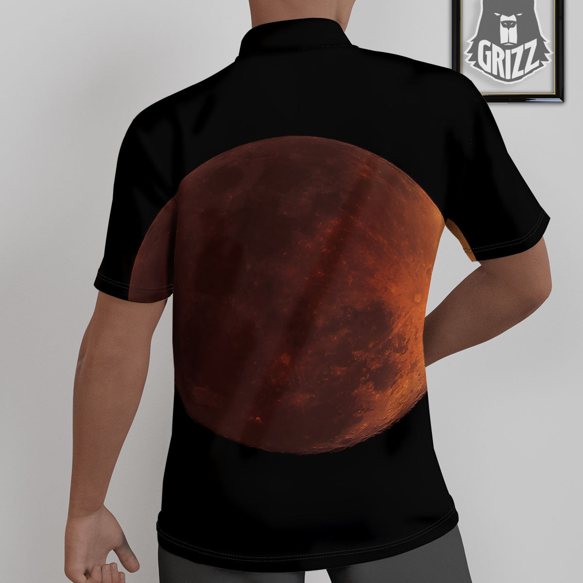 Lunar Cycle Eclipse Print Untucked Shirts-grizzshop