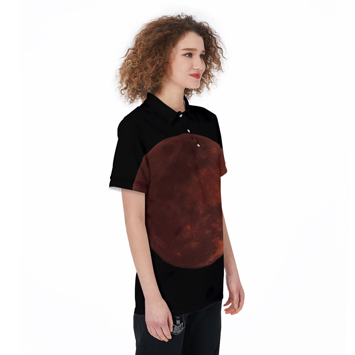 Lunar Cycle Eclipse Print Women's Golf Shirts-grizzshop