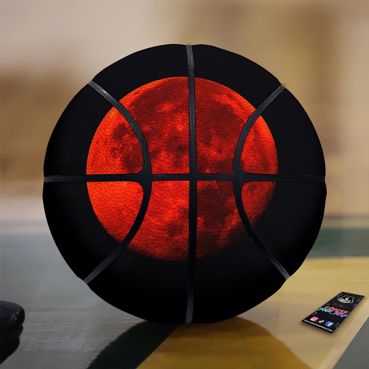 Lunar Eclipse Super Blood Moon Print Basketball