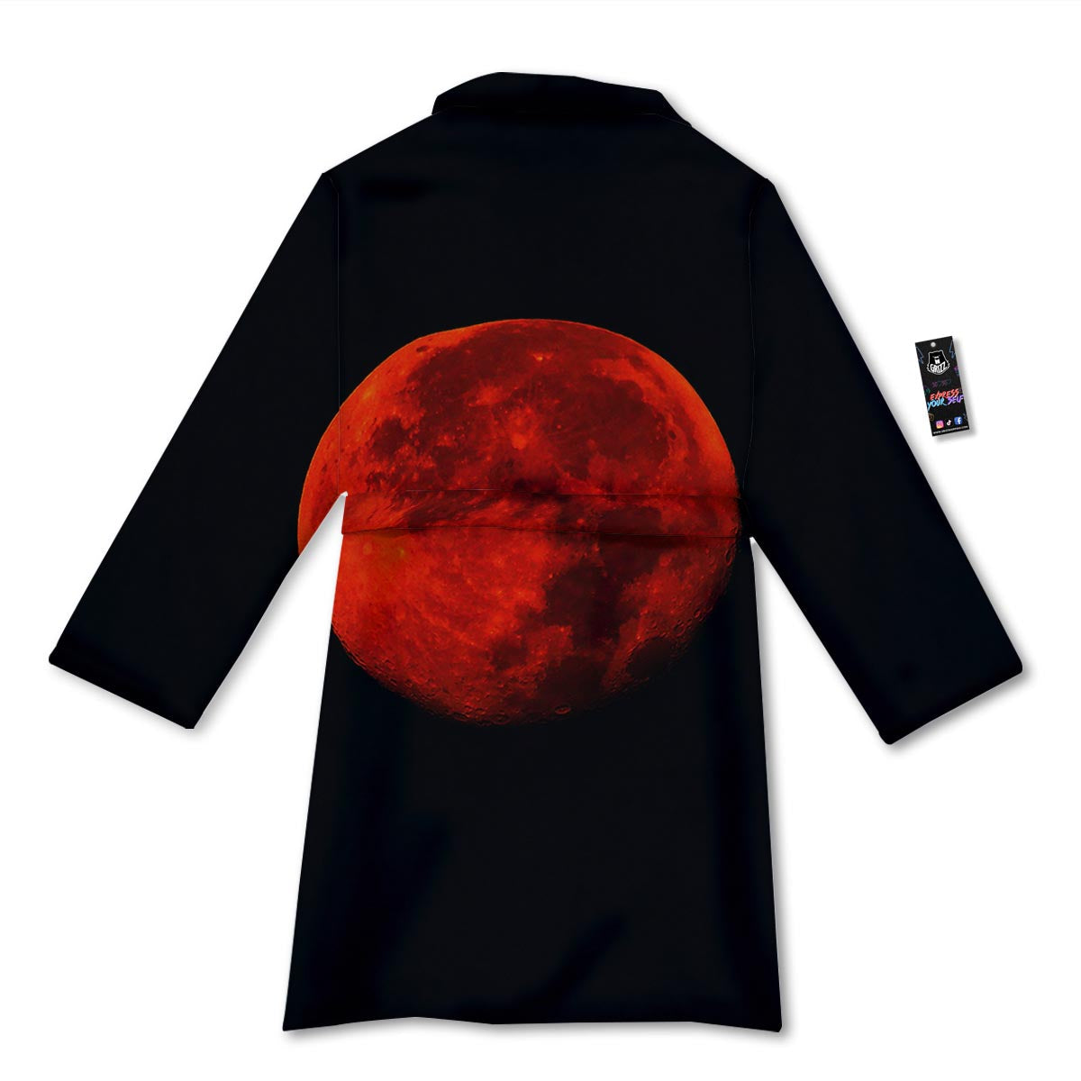 Lunar Eclipse Super Blood Moon Print Bathrobe-grizzshop