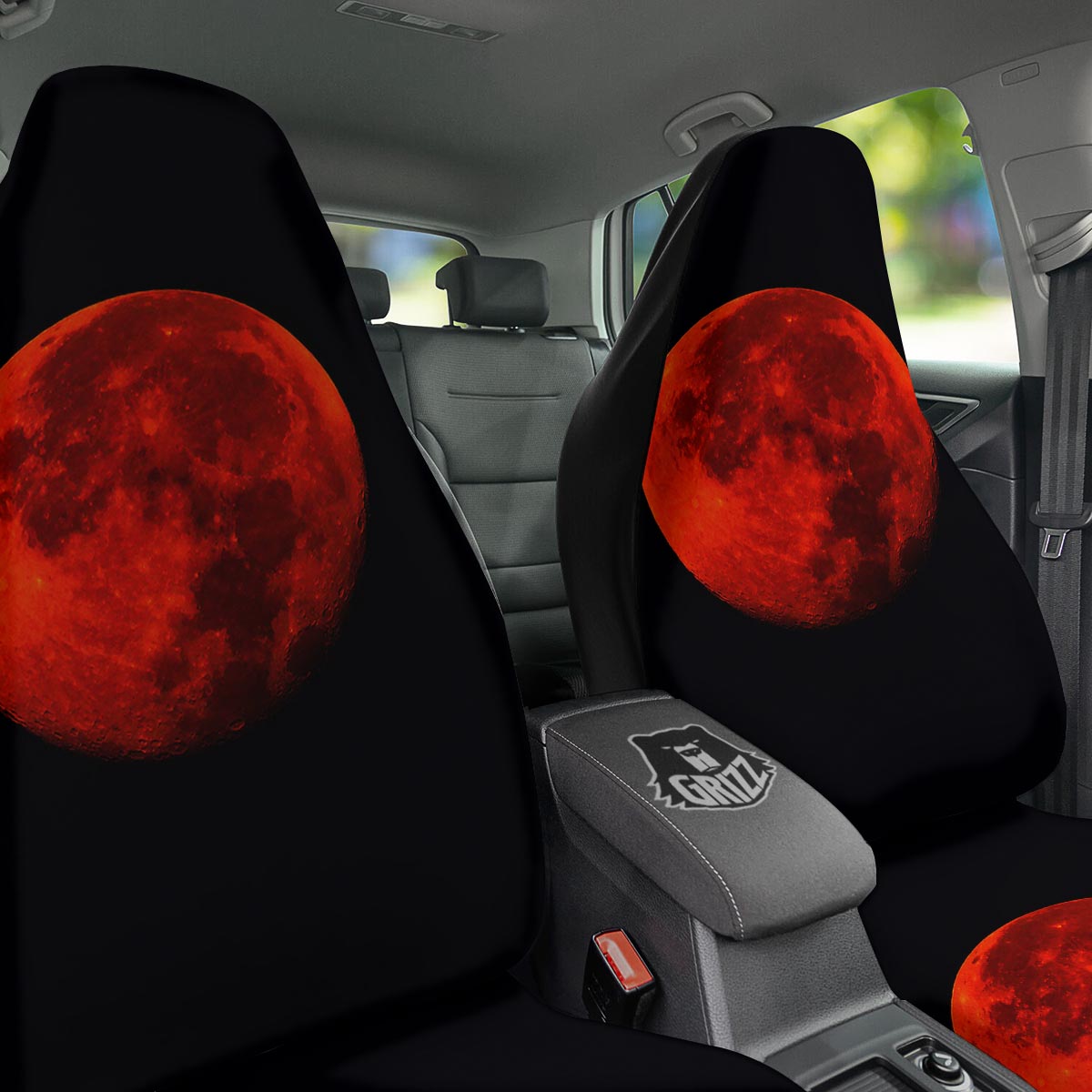 Lunar Eclipse Super Blood Moon Print Car Seat Covers-grizzshop