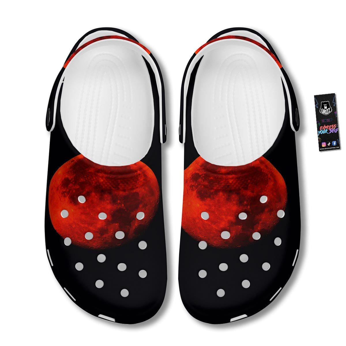 Lunar Eclipse Super Blood Moon Print Clog-grizzshop