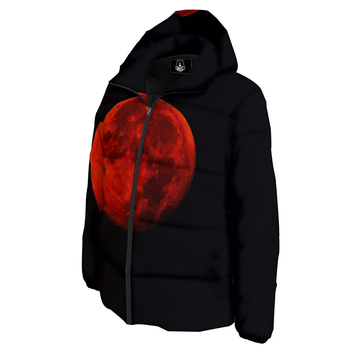 Lunar Eclipse Super Blood Moon Print Down Jacket-grizzshop