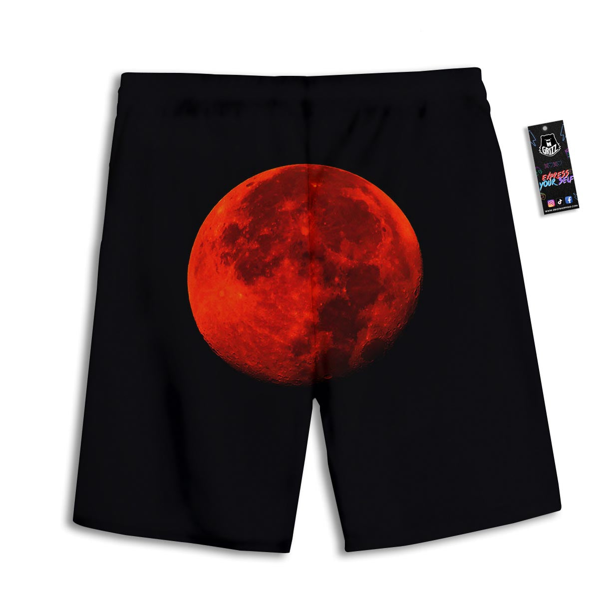 Lunar Eclipse Super Blood Moon Print Men's Athletic Shorts