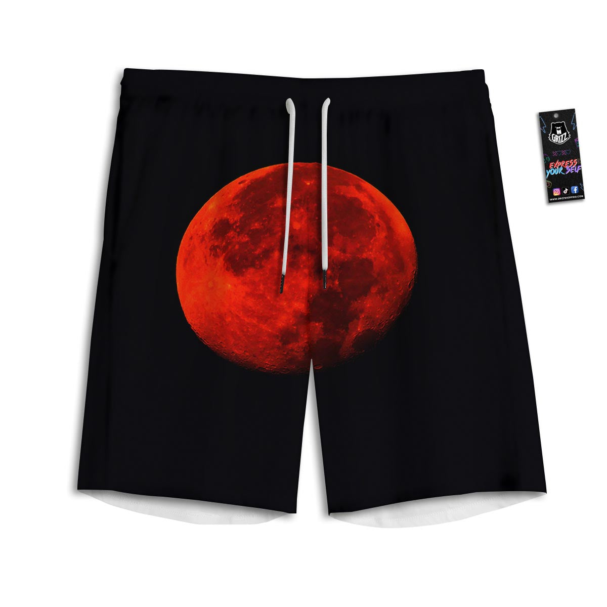 Lunar Eclipse Super Blood Moon Print Men's Athletic Shorts
