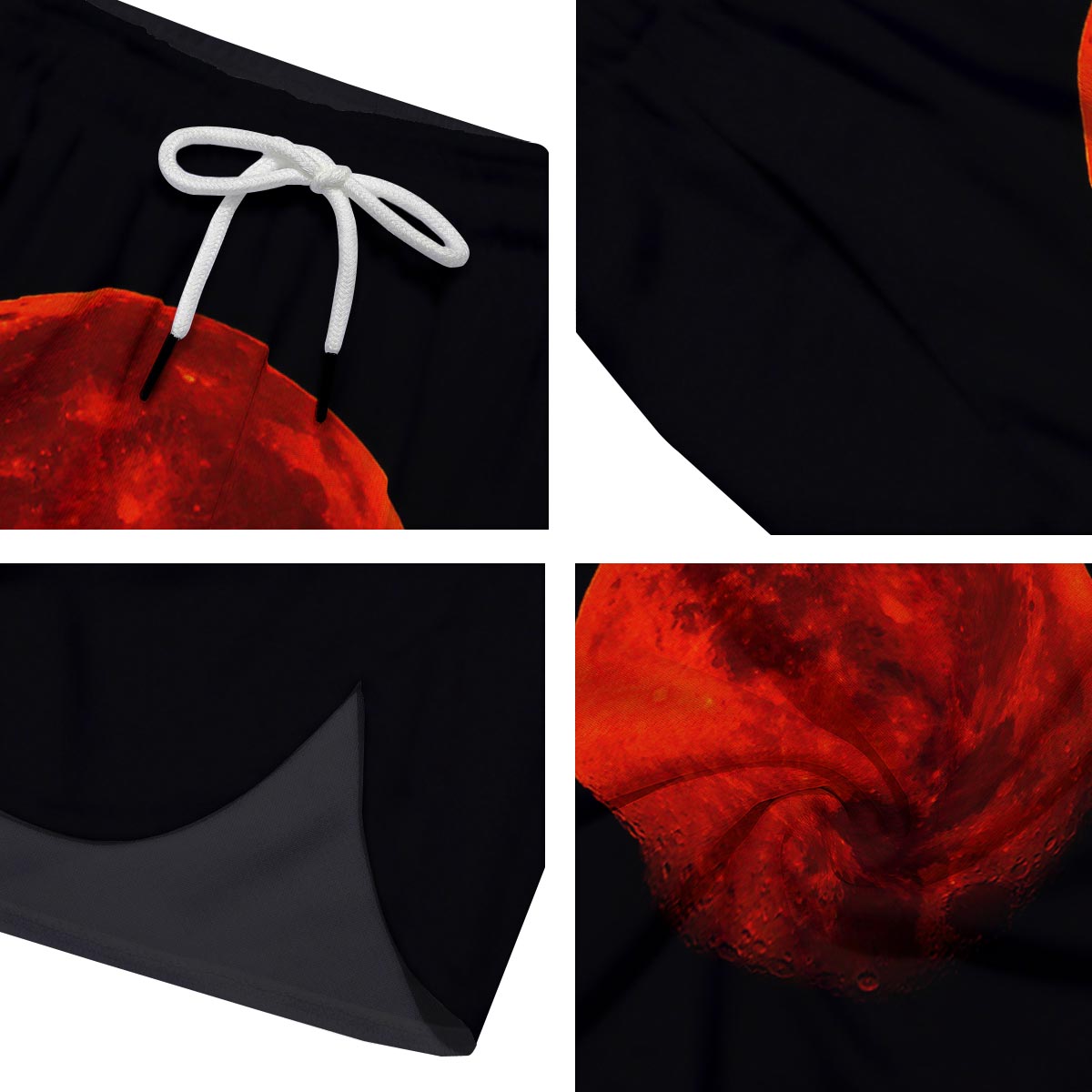 Lunar Eclipse Super Blood Moon Print Men's Running Shorts-grizzshop