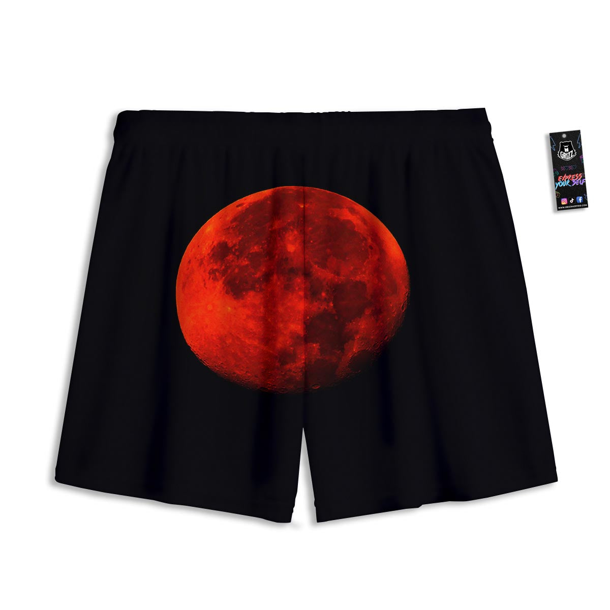 Lunar Eclipse Super Blood Moon Print Mesh Shorts
