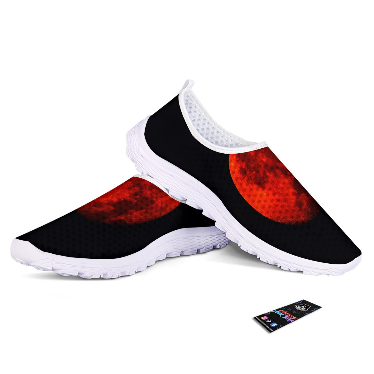Lunar Eclipse Super Blood Moon Print Nurse Shoes-grizzshop