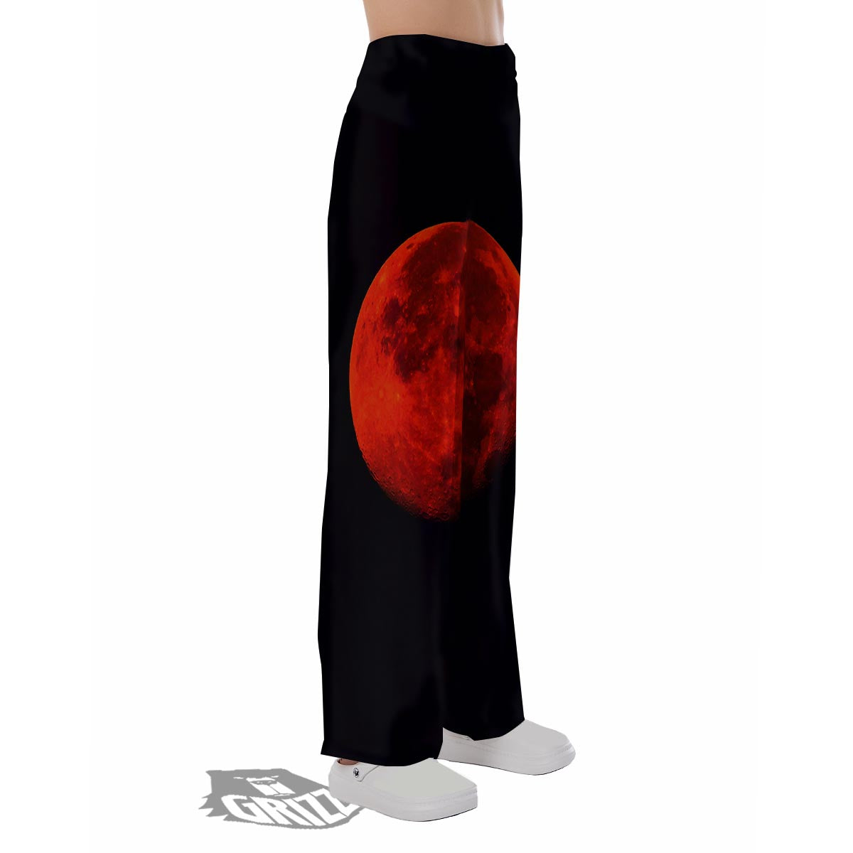 Lunar Eclipse Super Blood Moon Print Pajama Pants-grizzshop