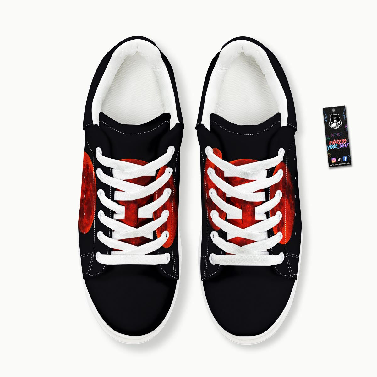 Lunar Eclipse Super Blood Moon Print Platform Shoes-grizzshop
