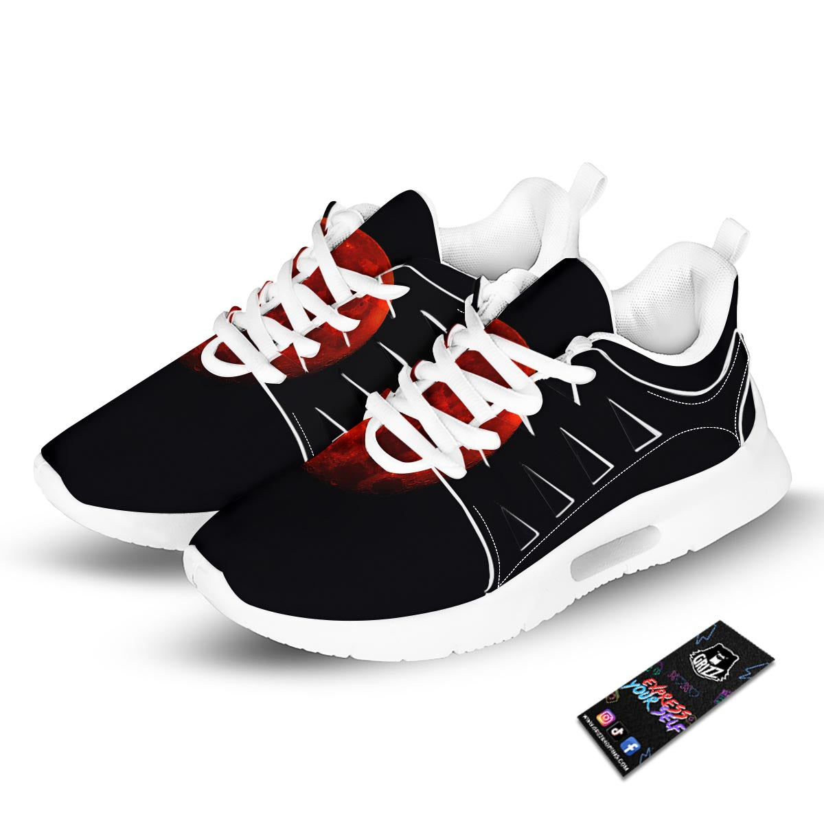 Lunar Eclipse Super Blood Moon Print Tennis Shoes-grizzshop