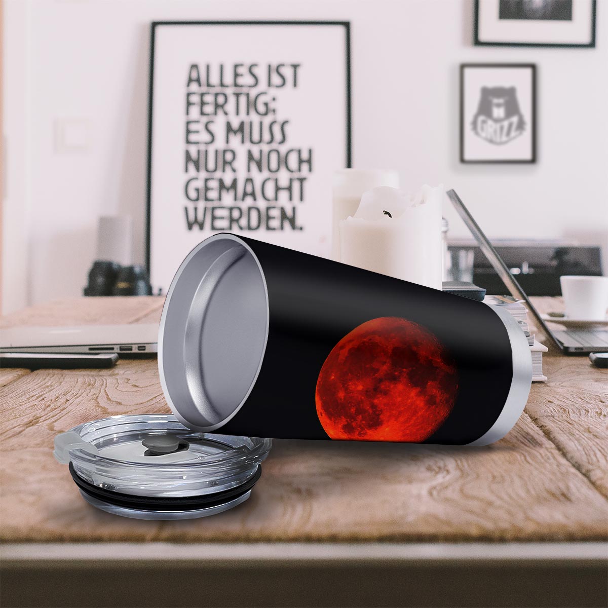 Lunar Eclipse Super Blood Moon Print Tumbler-grizzshop