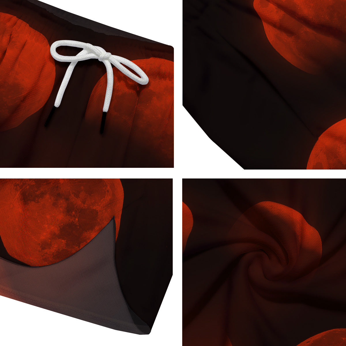 Lunar Phase Blood Moon Print Men's Running Shorts-grizzshop