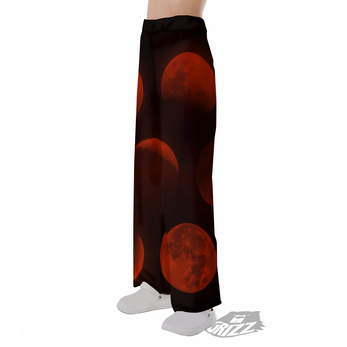 Lunar Phase Blood Moon Print Pajama Pants-grizzshop