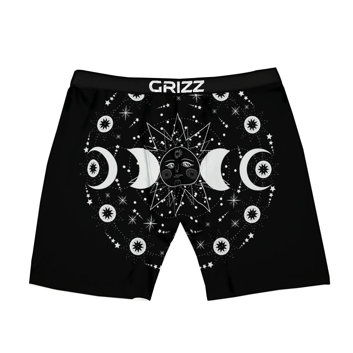 Lunar Phase Galaxy Print Boxer Briefs-grizzshop