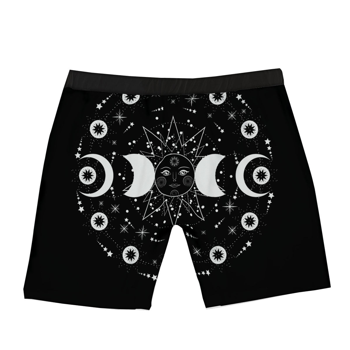 Lunar Phase Galaxy Print Boxer Briefs-grizzshop