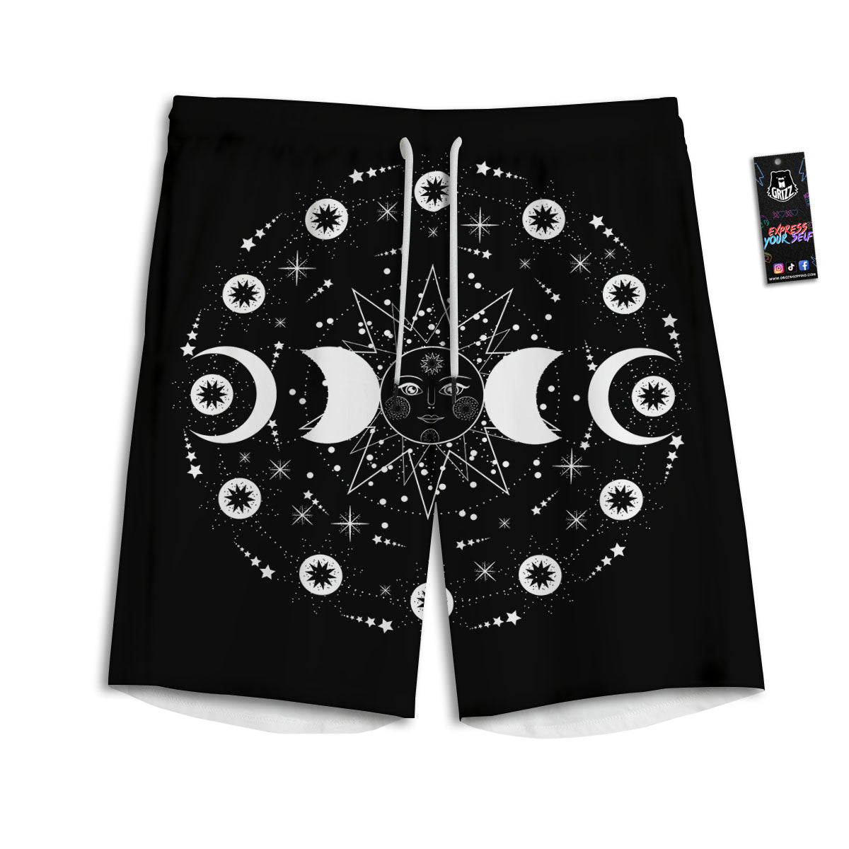 Om Sign Print Men's Athletic Shorts