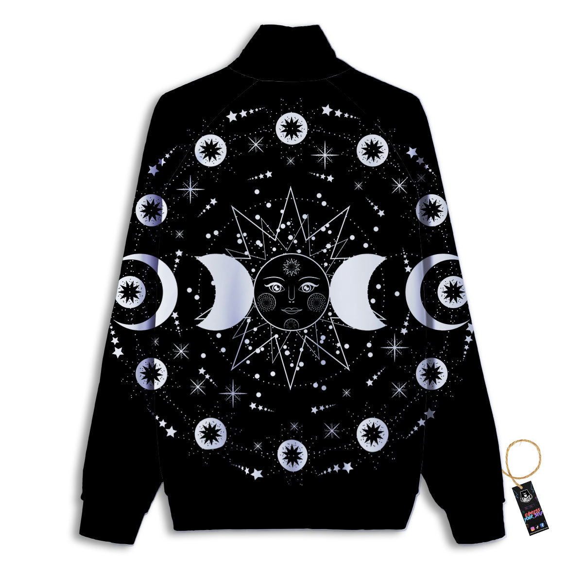 Lunar Phase Galaxy Print Track Jacket-grizzshop
