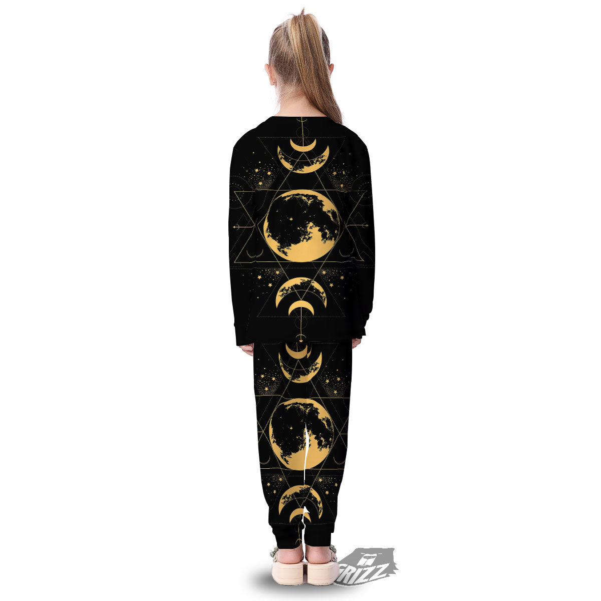 Lunar Phase Mystical Print Kid's Pajamas-grizzshop