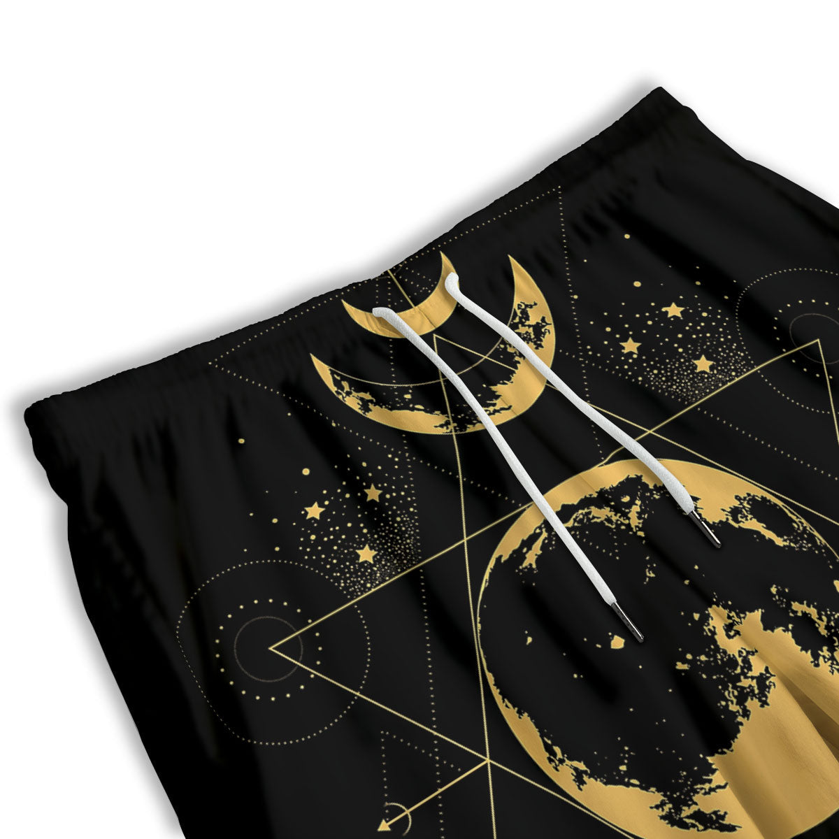 Lunar Phase Mystical Print Men's Athletic Shorts