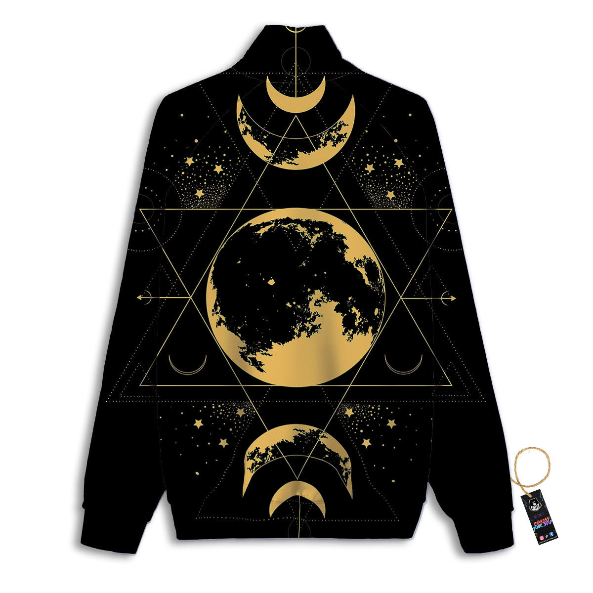 Lunar Phase Mystical Print Track Jacket-grizzshop