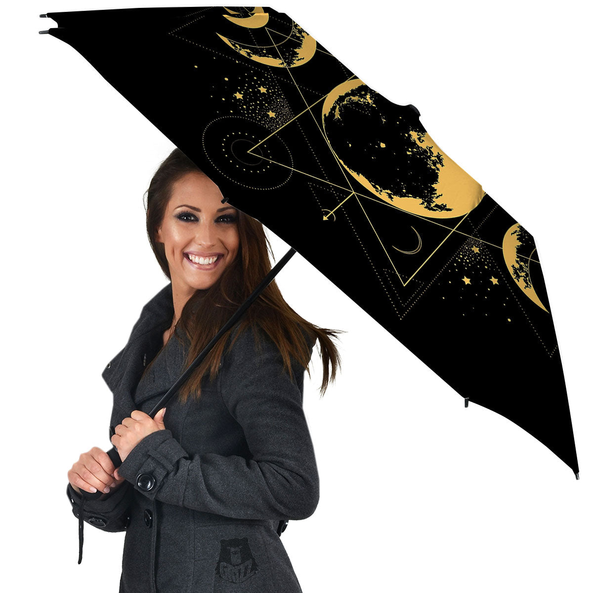 Lunar Phase Mystical Print Umbrella-grizzshop