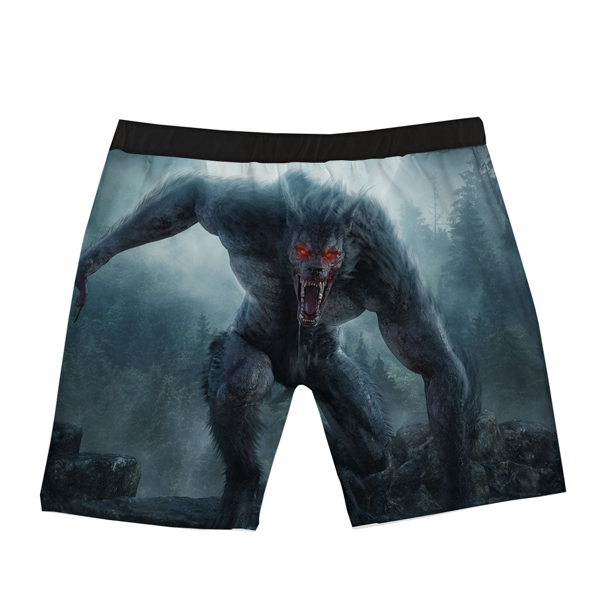 Lycan werewolf And Full Moon Print Boxer Briefs-grizzshop
