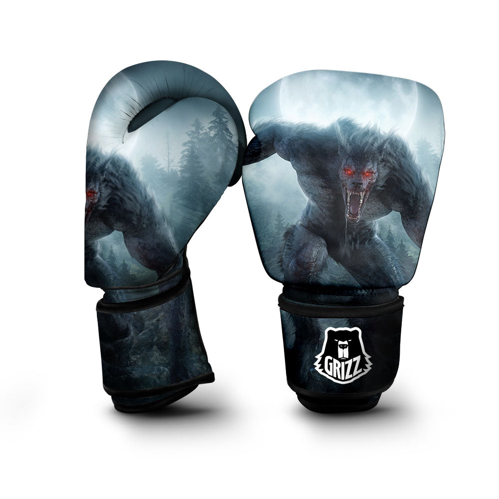Lycan werewolf And Full Moon Print Boxing Gloves-grizzshop