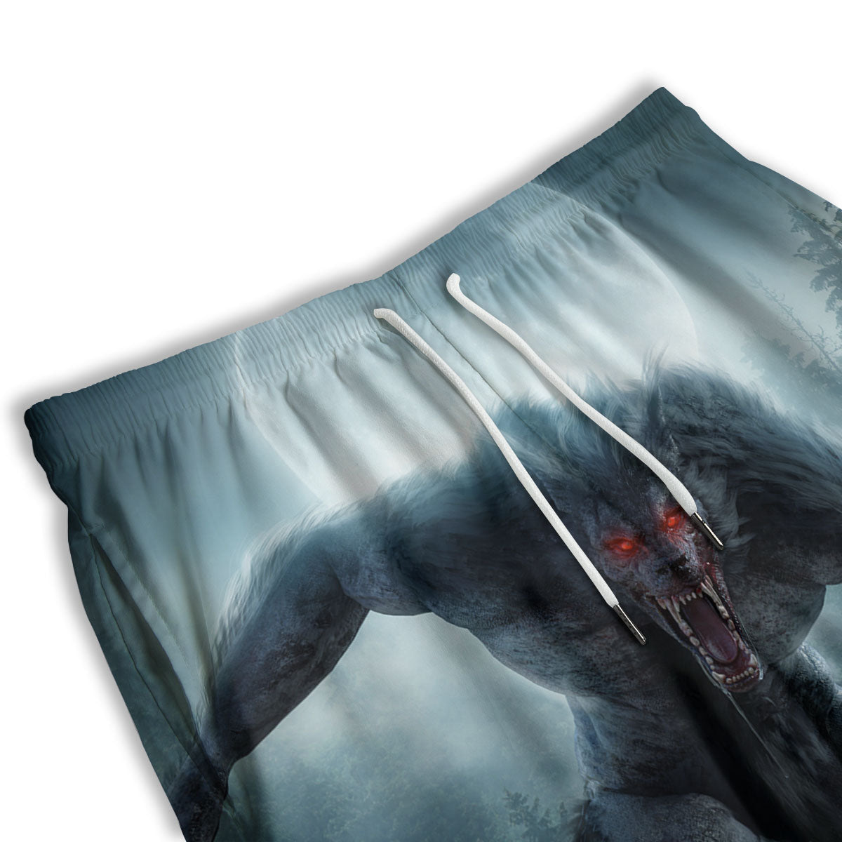 Lycan werewolf And Full Moon Print Men's Athletic Shorts