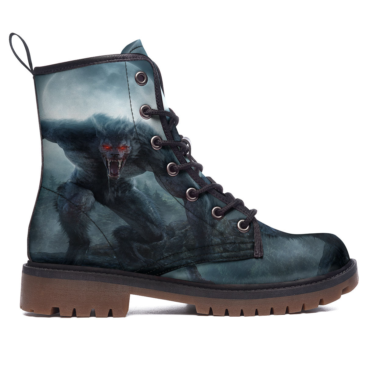 Lycan werewolf And Full Moon Print Work Boots-grizzshop