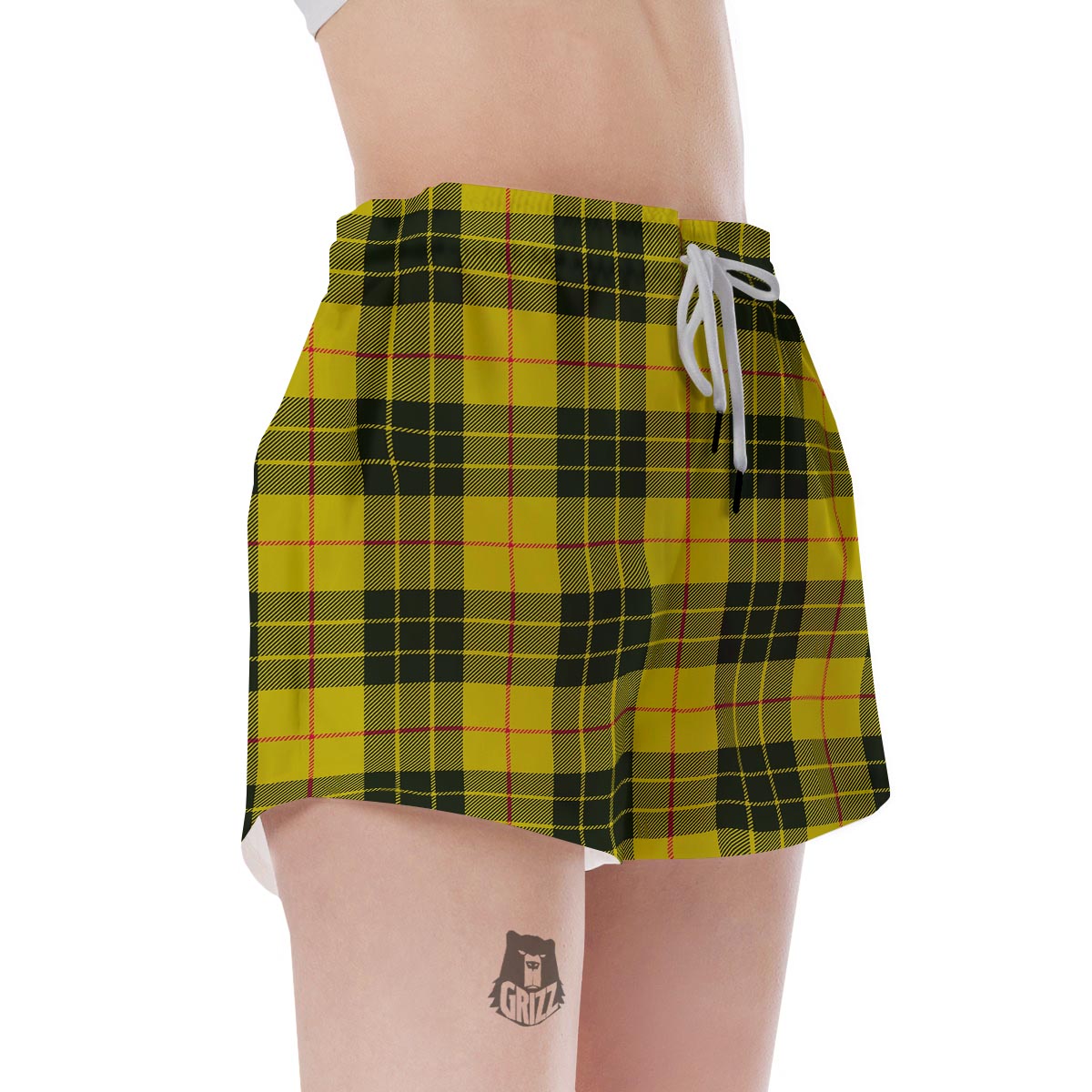MacLeod Yellow Plaid Tartan Women's Shorts-grizzshop