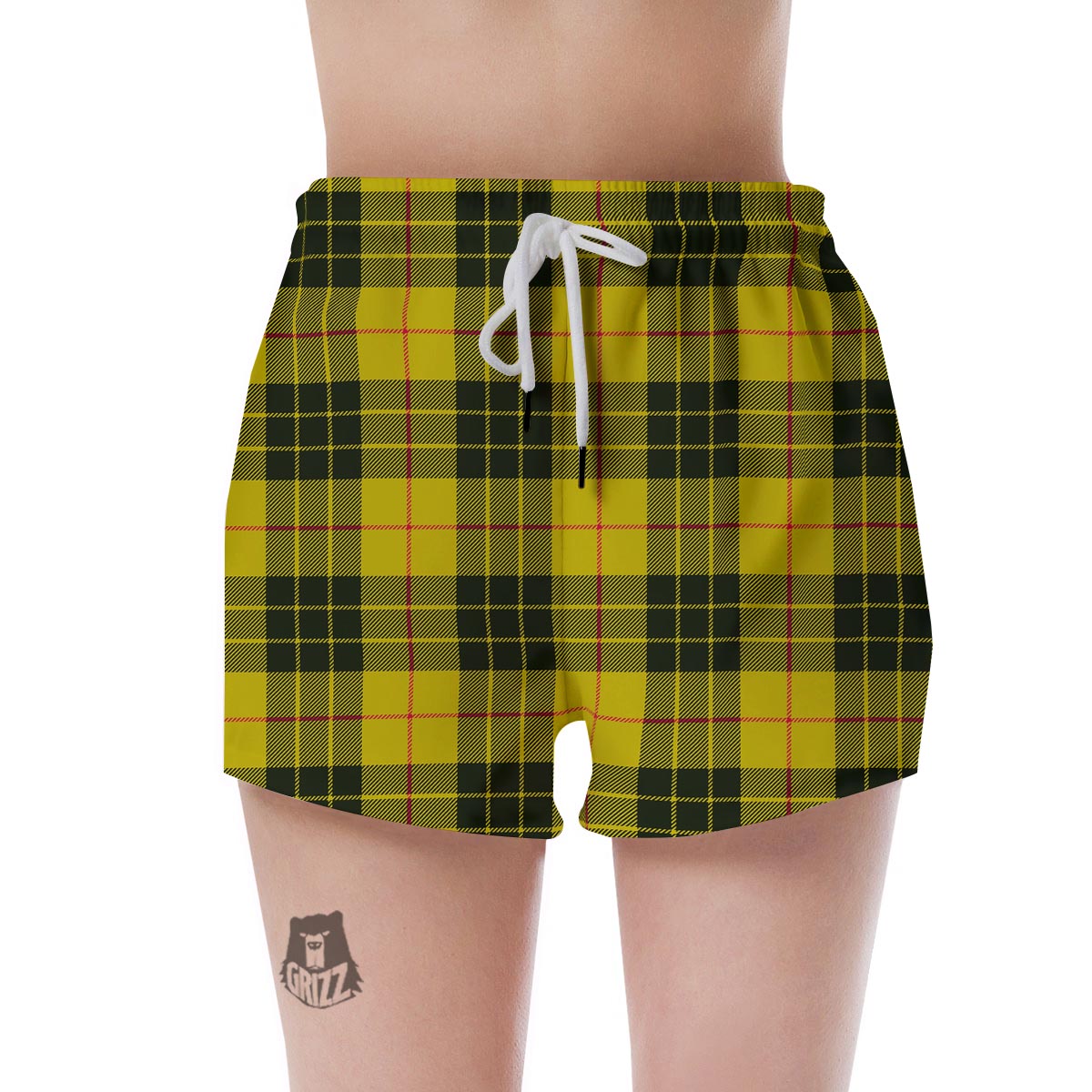 MacLeod Yellow Plaid Tartan Women's Shorts-grizzshop