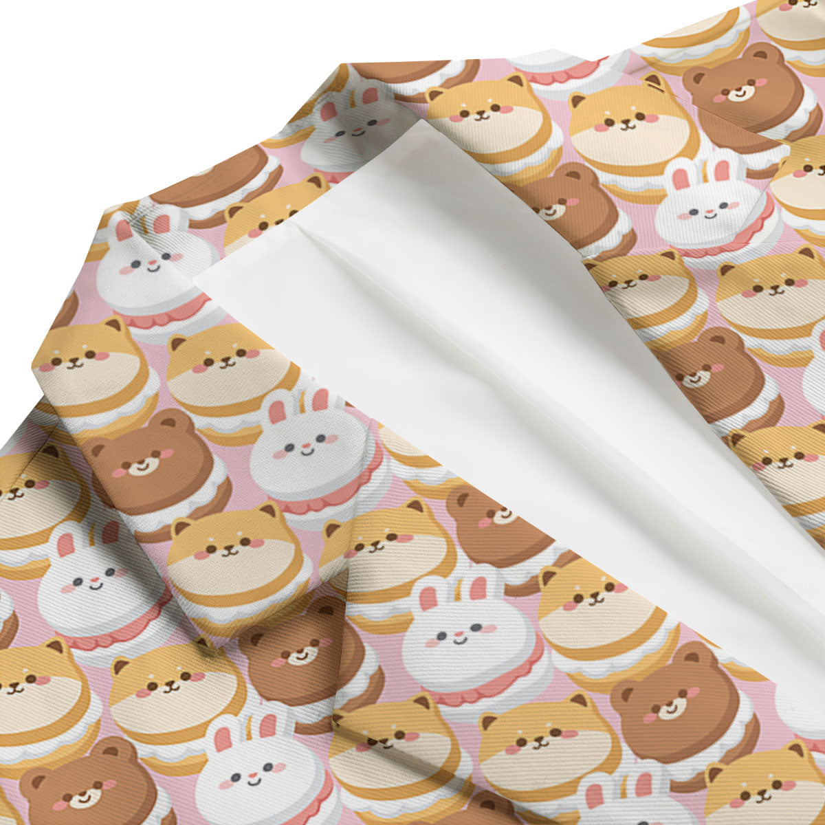 Macaron Cartoon Print Pattern Men's Blazer-grizzshop