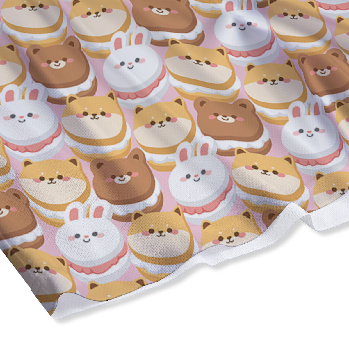 Macaron Cartoon Print Pattern Mesh Shorts-grizzshop