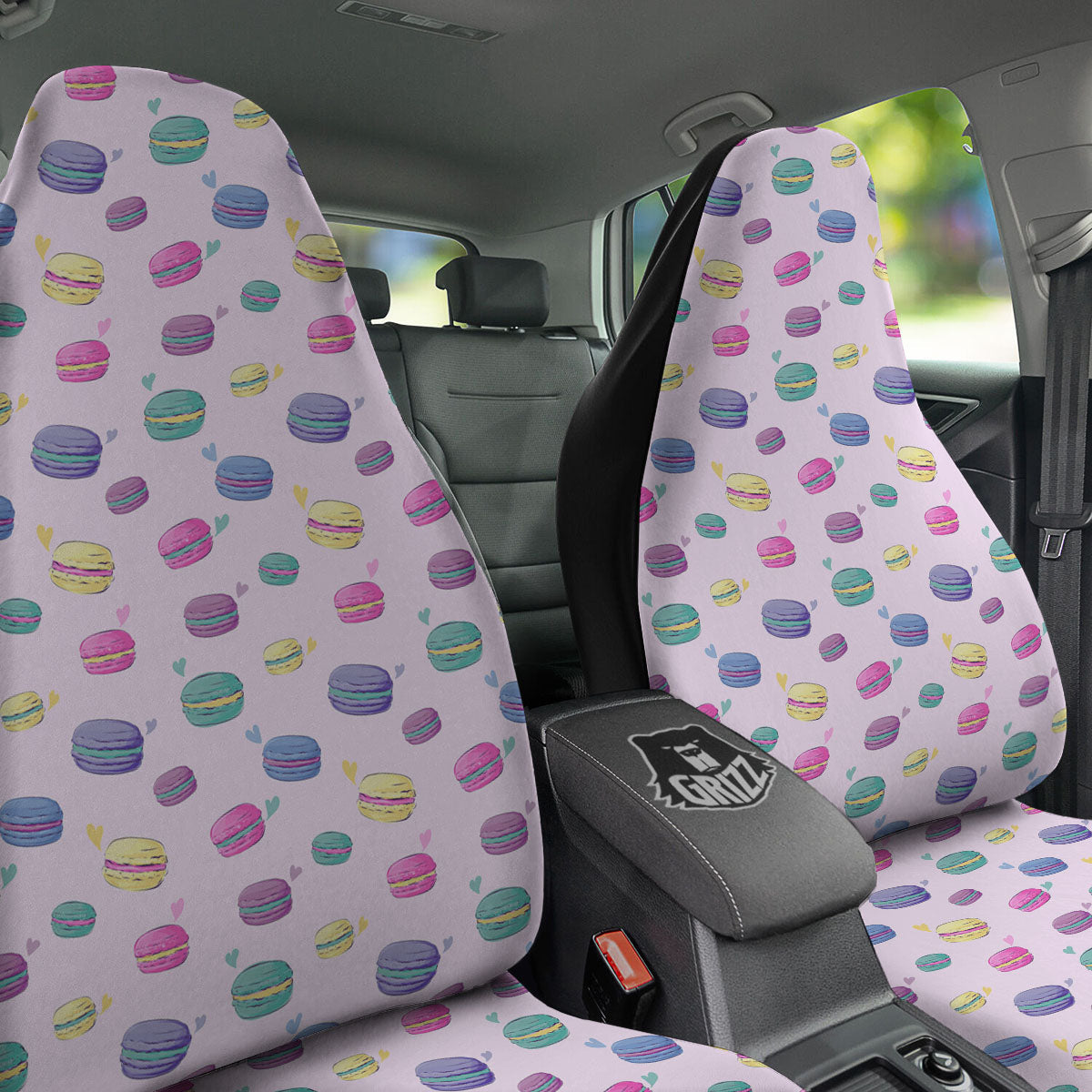 Macaron Colorful Print Pattern Car Seat Covers-grizzshop