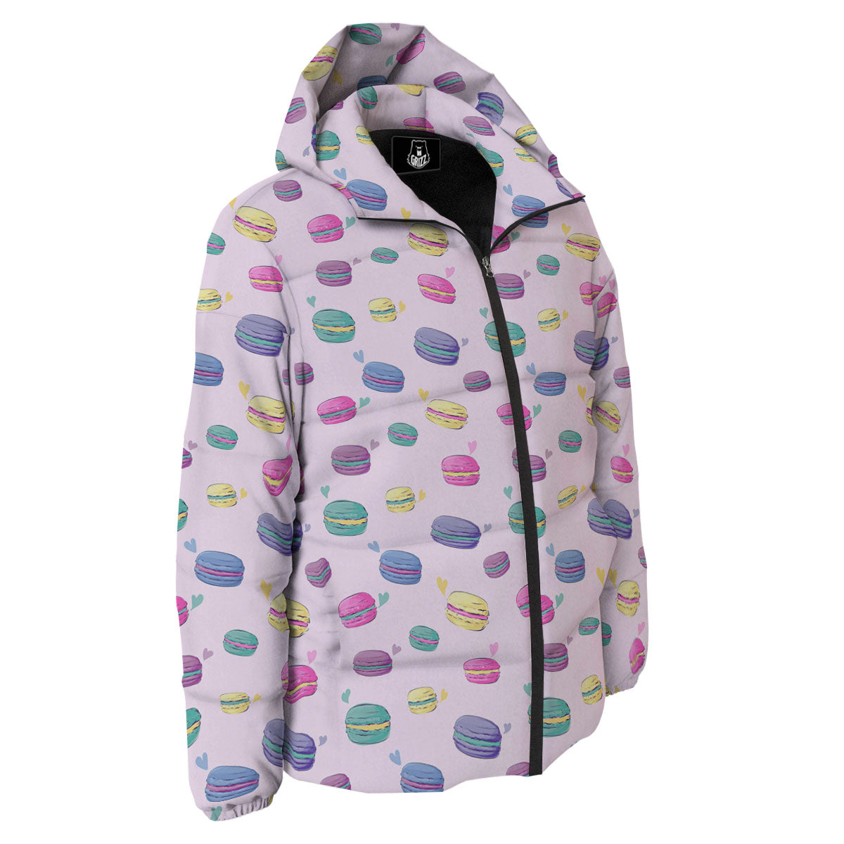 Macaron Colorful Print Pattern Down Jacket-grizzshop