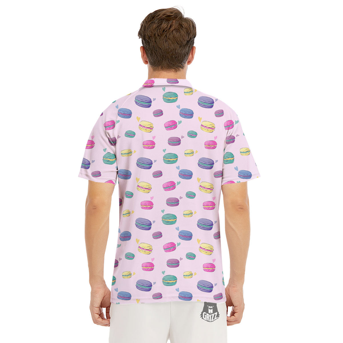 Macaron Colorful Print Pattern Men's Golf Shirts-grizzshop