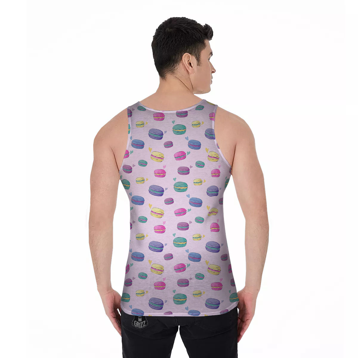 Macaron Colorful Print Pattern Men's Tank Top-grizzshop