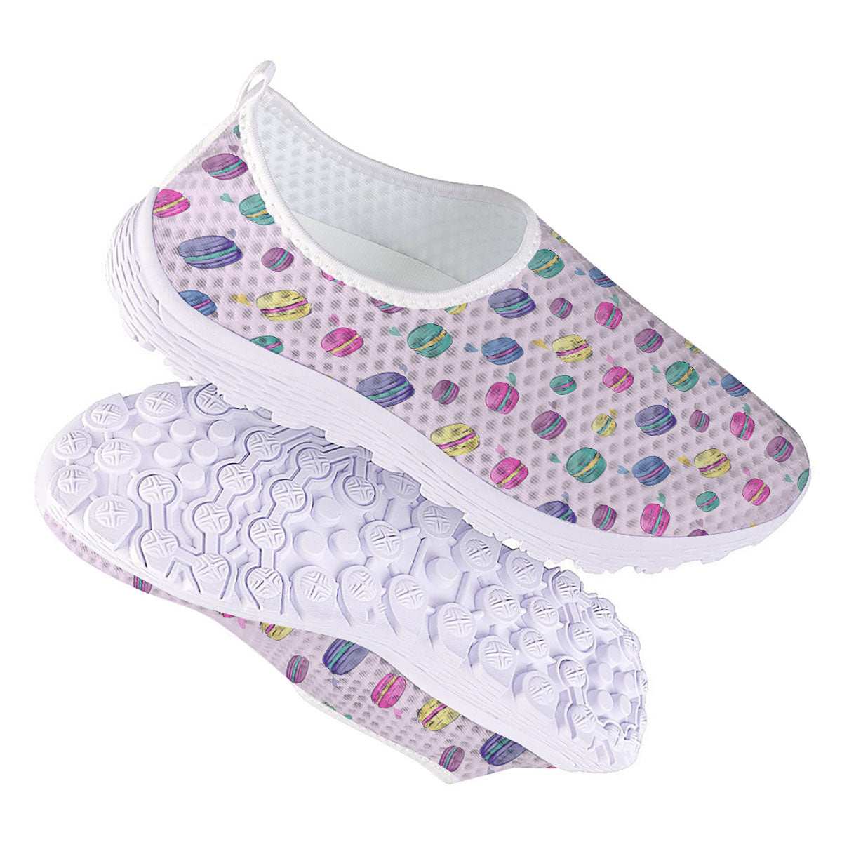 Macaron Colorful Print Pattern Nurse Shoes-grizzshop